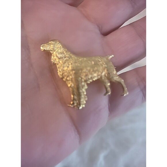 Vintage Kenart Golden Retriever Brooch Pin Gold Tone Jewelry Costume - Picture 4 of 10